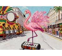 mengzhiyi Kit de Broderie au Point de Croix Estampillé Flamant Rose 11CT, Kit de Démarrage de Broderie au Point de Croix avec Canevas Pré-imprimé et Motifs Faciles, 40×50 cm