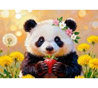 mengzhiyi Kit de Broderie au Point de Croix Estampillé Panda 11CT, Kit de Démarrage de Broderie au Point de Croix avec Canevas Pré-imprimé et Motifs Faciles, 40×50 cm