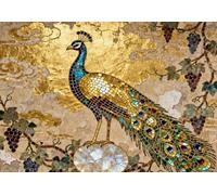 mengzhiyi Kit de Broderie au Point de Croix Estampillé Pavane 11CT, Kit de Démarrage de Broderie au Point de Croix avec Canevas Pré-imprimé et Motifs Faciles, 40×50 cm