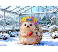 mengzhiyi Kits de Point de Croix Estampé Bricolage Joli Petit Hérisson 11CT, Gamme Complète de Kits de Démarrage de Broderie Pré-imprimés pour les Débutants, 40×50 cm