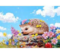 mengzhiyi Kits de Point de Croix Joli Petit Hérisson Kit de Broderie au Point de Croix Estampillé et, pour les Travaux d'Aiguille d'Adultes Débutants