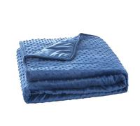 MENHIRY Couverture lestée avec couette Minky pour toutes saisons, réversible, douce et lourde pour adulte, bleu (3,2 kg, 101,6 x 152,4 cm)