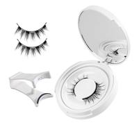 Menibeuty 1 paire Réutilisables Faux Cils Magnetique Naturel, Cils Magnétiques Aimant Yeux de Biche Magnetic Eyelashes Faux Cils, Magnetic Lash Clusters avec Applicateur et Petit Miroir