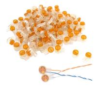 Menibeuty 100 pièces Telefonkabel Verbinder, Schnittstelle Klemme K1 Anschluss Connecteur de regroupement 2 ports / 2 noyaux, Connecteur Électrique für Kabeldaten Telefonkabel (Orange)