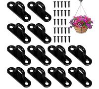 Menibeuty 12 Pièces Pontet Inox, Crochet Plafond Charge en U pour Suspension Lourde Plaque D'Œillet Acier Inoxydable, Plaque Oeillet M5 Convient pour Filets Décoratifs et Auvent Cordes (Noir)