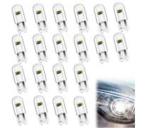 Menibeuty 20 Pieces Ampoule W5W LED, Ampoule LEDs Lumière Intérieure 12V 6500K COB Voiture Interior Car Lights, LED Ampoule Voiture Convient Pour L'Éclairage Intérieur Des Automobiles (Blanc)