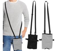 Menibeuty 2pcs Support de Sac de Jambe, Sacs de Cathéter avec Valve Pour Fauteuil Roulant, Sacs Cathéter Avec Valve Porte-Sac Cathéter Avec Sangle Réglable Et Fente Invisibl de 2000 ml Noir et Gris