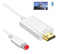 Menibeuty Cable HD-MI 1Phone vers TV, 1 Pcs 1.8m Câble HDM-I Moniteur de Projecteur Converter Lightning HD-mi Compatible avec i-Phone/1Pad/1Pod