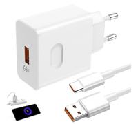 Menibeuty Chargeur 66w Honor, Supercharge Chargeur Rapide avec 6 A 1m Cable USB C Chargeurs pour Téléphones Portables Compatible Honor Magic6 Lite 5 Lite 6 5 Pro X6b Mate 60 50 P60 Pad 9 X9 X8a