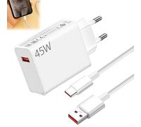 Menibeuty Chargeur Xiaomi 45w, Chargeur avec 6a 1m Câble USB C, pour Xiaomi Pad 7 6 11 Lite Redmi Pad Se Pro Redmi 14c 13c 12c Redmi 12 Redmi A3 Poco 75 C65 M6 Redmi Note 14 Pro 14 13 12 X7