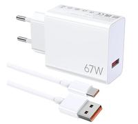 Menibeuty Chargeur Xiaomi 67W Équipé de Câble USB C 2m, Chargeur Rapide Xiaomi 15 14 13 Ultra Poco F6 X7 F7 Pro, Redmi Note 13 14 Pro 5g 14t 13t Note 14 13 12 S POCO Pad 10TPro Lite