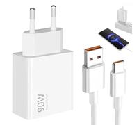 Menibeuty Chargeur XIaomi 90W, avec Câble USB C 1 M, Prise Turbo Chargeur Rapide Xiaomi 15 14 13 Ultra Poco X7 F7 Pro Redmi Note 13 14 Pro 5g 14t 13t Note 14 13S POCO Pad Lite