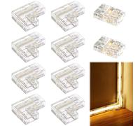 Menibeuty Connecteur Ruban LED, 2 Pcs Largeur de10mm Droits Centraux Connector Gapless et 8 Pcs Largeur de 8mm Connecteur en L, Transparenz Raccord Ruban LED S'applique à COB SMD 12V/24V