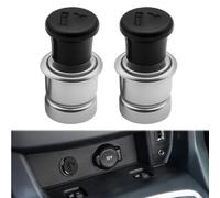 Menibeuty Lot de 2 fiches allume-cigare de voiture 20 mm - Prise d'alimentation - Capuchon anti-poussière - Prise 12 V - Pour la plupart des composants de console de voiture
