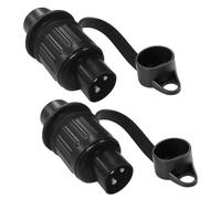 Menibeuty Lot de 2 fiches de remorque 3 broches 12 V - Adaptateur universel pour remorque 12 V - Pour remorque de voiture, remorque de vélo, adaptateur de remorque