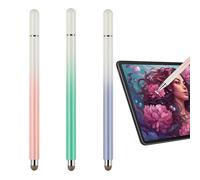 Menibeuty Lot de 3 Stylet Tactile, Stylet pour Écrans Tactiles Smart Pen Universel 2 en 1 Compatible avec Tous Les Écrans Tactiles de Tablettes Ga1axy/Xiaomi/Hua vvei/1Pad (Violet+Rose+Vert)