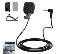Menibeuty Microphone Micro Jack 3.5 mm, Telephone Portable Micro Cravate, Microphone Externe de Voiture 3,5 mm pour Unité Principale de Véhicule Voiture Activé Radio Stéréo GPS DVD, Plug and Play