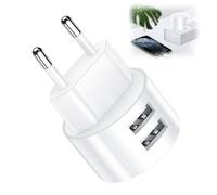 Menibeuty Mini Size Dual USB a Wall Charger, 5V 2.1A Prise Secteur USB Charge Rapide Double Prise USN, Câbles Design Adaptateur Secteur Compact pour Smartphones/Tablettes/Lecteurs MP3-MP4/GPS etc