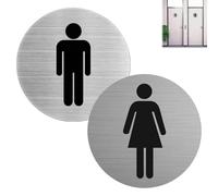 Menibeuty Panneau WC autocollant, Plaques de Porte WC Toilettes Dames und Messieurs Diamètre 75 mm,Vestiaire - Idéal pour les toilettes - Plaque de porte WC - Plaque de porte