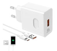 Meninbeauty Chargeur Honor, 1 Set 66w Supercharge Chargeur 1.5m pour Honor Magic6 6pro Magic6 Lite Hono1 90 400 Lite 200 Pro X6b X8b Pad X8a X9, pour Téléphone Portable Hono1 Super Fast Charge