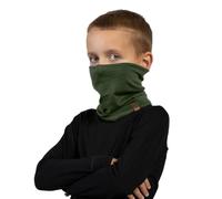 menique Cache-cou pour enfants, 100 % laine mérinos, tour de cou multifonctionnel double couche, doux au toucher, écharpe en laine pour garçons et filles, protection contre le froid, vert foncé