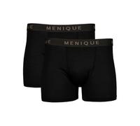 menique Sous-vêtements en laine mérinos pour homme - Couche de base pour homme - Anti-frottements - Doux et respirant - Sans odeur, Noir (lot de 2), XXL