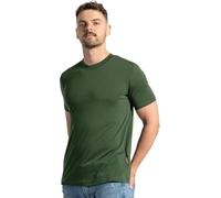 menique T-shirt à manches courtes 100 % mérinos pour homme, haut thermique léger, couche de base, haut respirant évacuant l'humidité, col rond, pour les voyages en plein air et la randonnée, vert