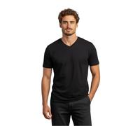 menique T-shirt à manches courtes 100 % mérinos pour homme, haut thermique léger, couche de base, haut respirant évacuant l'humidité, col rond, pour les voyages en plein air et la randonnée, Col en V