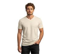 menique T-shirt fonctionnel 100 % laine mérinos pour homme, t-shirt de course, randonnée, voyage, couche de base thermique, respirant, manches courtes, naturel, S