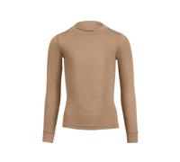 menique T-shirt unisexe à manches longues pour enfants en laine mérinos bio pour filles et garçons, beige, 146-152