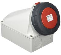 Mennekes 101100145 bases Murals CEE, prise de courant, 400 V, 50-60 Hz, 63 A, 4 pôles, IP 67, 5 Package, Rouge