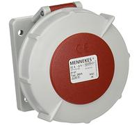Mennekes 101100297 bases semi encastrement CEE, prises de courant cEE, 400 V, 50 - 60 Hz, 32 A, 5 pôles, IP 67, 10 Emballage, rouge