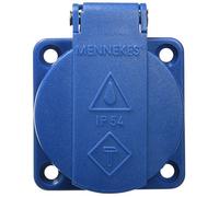 Mennekes 11011 Schuko Panneau monté sur douille sans Obturateur, 3 Plug-in terminal, DE PROTECTION IP 54, 2P + E Pole, courant de 16 A, 230 V, Bleu