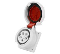 mennekes 228 A droit monté sur panneau Socket, protection IP 67, 6 heures Terre Position, 5 pôles, courant 16 A, 400 V, rouge