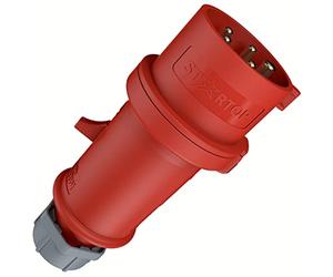 Mennekes 33 - Fiche 3 pôles + neutre + terre 16a ip-44 400v rouge référence 33