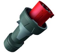 mennekes 13212 Plug Power top Xtra avec surface en caoutchouc, protection IP 67, 6 heures Terre Position, 5 pôles, 63 A Courant, 400 V, rouge