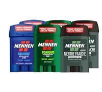 Mennen - lot de 6 déodorants, Tonique 24h x2, Marine 24h x2 et Natural Force 48h x2, sticks larges sans alcool anti traces