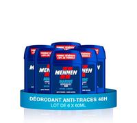 MENNEN - MARINE Deodorant Homme 24H - Stick Large - Sans Alcool - Anti-Traces - 60 ml - Lot de 6