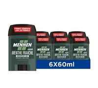 Mennen NATURAL FORCE Deodorant d'origine naturelle homme 48H stick large sans alcool anti traces - Lot de 6