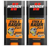 MENNEN - Stick à Raser 2 en 1 Homme - Energisant - 50 ml - lot de 2