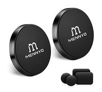 MENNYO Support Téléphone Voiture Magnétique, Lot de 2 Aimant de Téléphone avec Plaques de métal Collé sur Tableau de Bord | Mur Aimant Autocollant Compatible avec iPhone Samsung Galaxy/Note Huawei