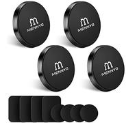 MENNYO Support téléphone Voiture magnétique, Lot de 4 Aimant de téléphone avec Plaques de métal Collé sur Tableau de Bord | Mur Aimant Autocollant Compatible avec iPhone Samsung Galaxy/Note Huawei