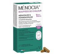 MÉNOCIA Bouffées de Chaleur Ménopause 30 Gélules | Sans Hormones | Safran, Ashwagandha, Vitamines B9 et B6 | Bouffées de Chaleur, Sueurs Nocturnes, Fatigue, Sommeil | Fabriqué en France