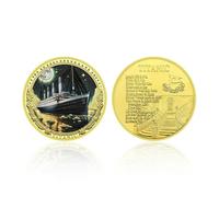 MENOOK 2024 Titanic Pièce commémorative Médaille d’Amour Saint-Valentin Collection de Cadeaux Artisanat - Or