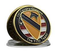 MENOOK Pièce commémorative de la 1ère Division de cavalerie de l’armée américaine 1ère pièce de défi d’équipe Cadeau de Collection Militaire - Or