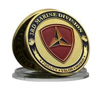 MENOOK Pièce commémorative de la 3e Division des Marines des États-Unis Ornement Médaille Cadeau de Collection - Or