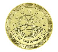 MENOOK Sept Merveilles du Monde Insigne plaqué Or/Argent Cadeau commémoratif de Collection - Or