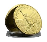 MENOOK Statue de la Liberté américaine Pièce commémorative en Or/Argent Médaille en Relief tridimensionnelle Collection Cadeau - Or