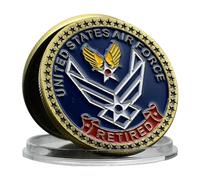 MENOOK U.S. Air Force Retirement Challenge Coin Medal Home Decor Collector Gift - par défaut