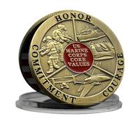 MENOOK U.S. Marine Corps Challenge Coin Bronze Insigne Militaire de bravoure - par défaut